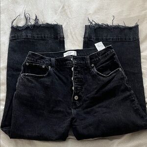 Abercrombie & Fitch Distressed Black Cropped Jeans